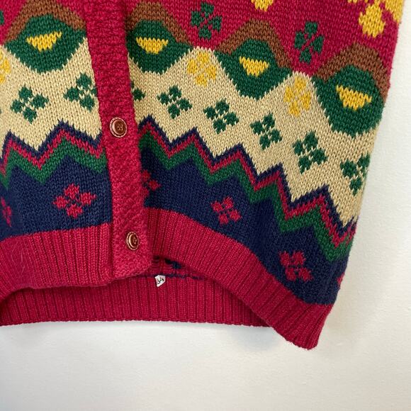 Vintage Gina Peters Slouchy Oversized Fair Isle Eclectic Grandpa Sweater Vest S - Picture 4 of 11